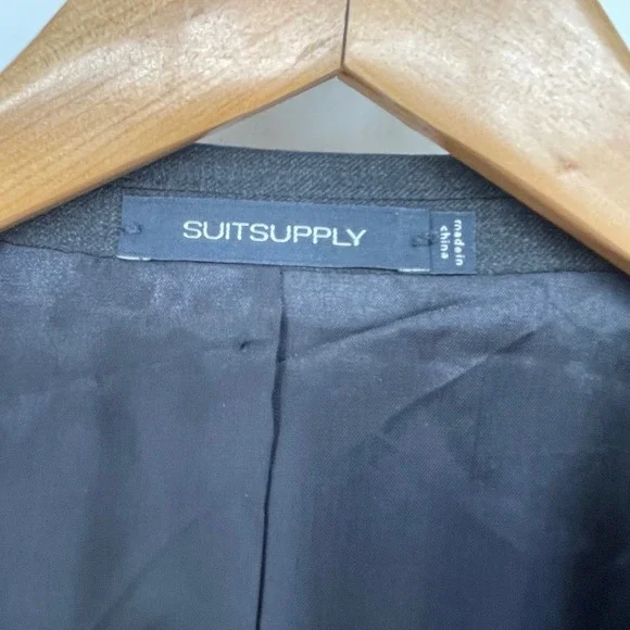 Suitsupply Pure Wool Gray Havana‎ Jetted A Slim Fit Blazer Jacket 52 Career Work